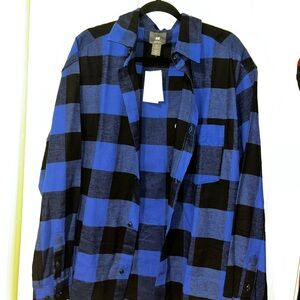 Bold Blue and Black Checkered Shirt